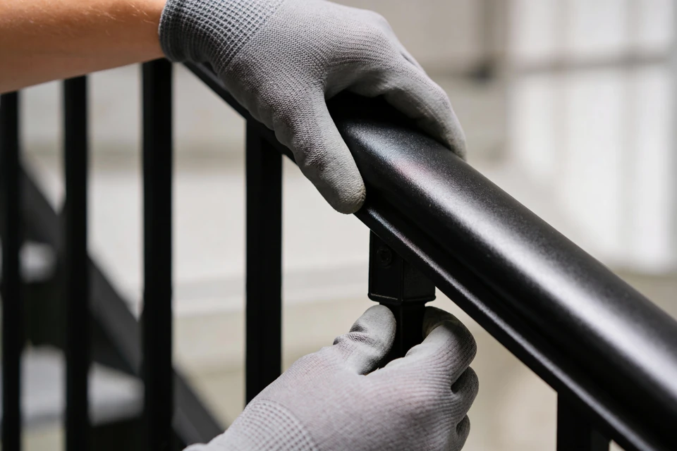 Scène extérieure de travaux de peinture sur structure métallique